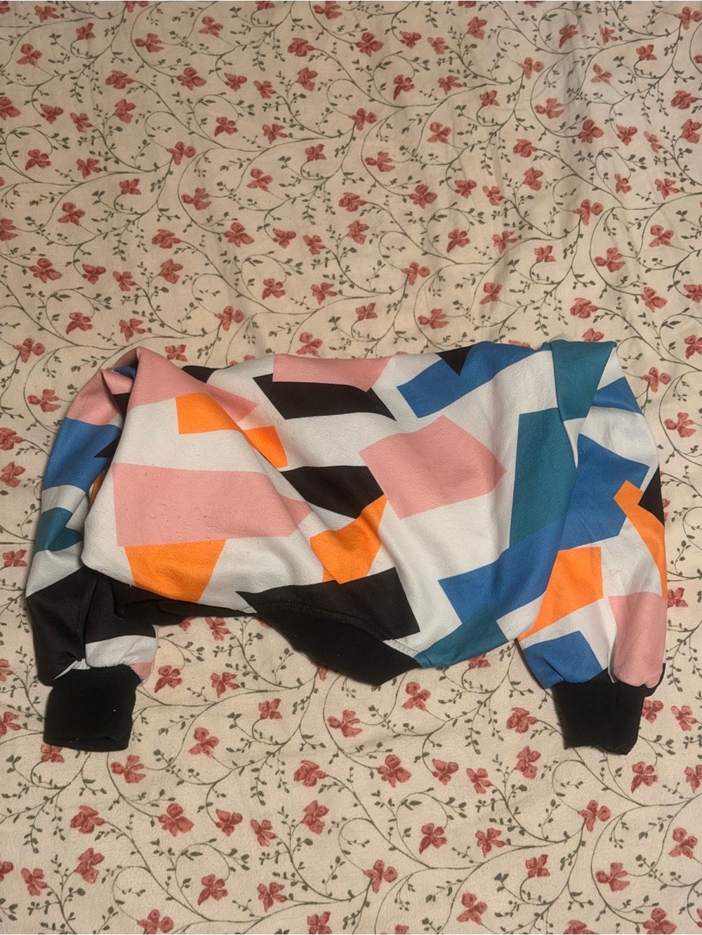 SHEIN Multicolor Geometric Colorblock Bomber Jacket - Picture 9 of 15